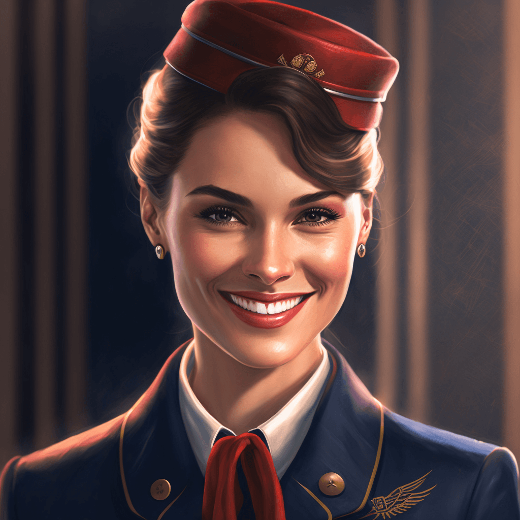 a picture of a beautifull flight attendants